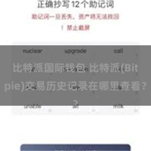 比特派国际钱包 比特派(Bitpie)交易历史记录在哪里查看？