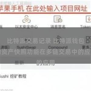 比特派交易记录 比特派钱包的资产快照功能在多链交易中的应用