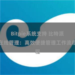 Bitpie系统支持 比特派在线管理：高效便捷管理工作流程