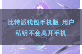 比特派钱包手机版  用户私钥不会离开手机